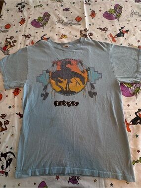 Fruit of the Loom Light Blue Texas Horse Graphic Tee